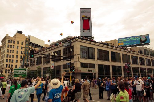 The patron at Seven show their support for Twin Cities Pride.
